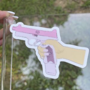 Pink Gun Sticker